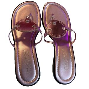 Mila Paoli Metallic Pink/black Sandals Women's Size 7